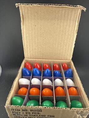 Vintage Liberty Bell C7 Christmas Light Bulbs Box 25 Pcs